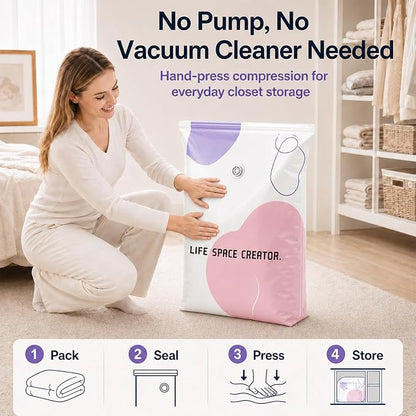 3 Pack No Pump Vacuum Storage Bags, 23.6 x 12.6 x 39.4 in | Large capacity - Image 2