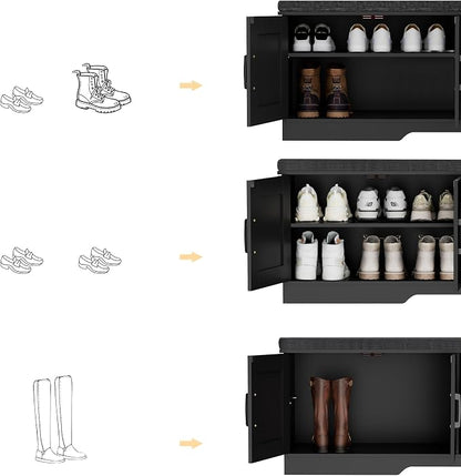 HOMSHO Farmhouse Shoe Storage Bench - Image 6