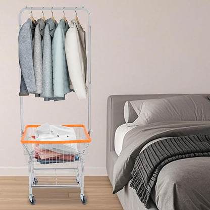 Laundry Cart, Steel Wire Laundry Cart, Laundry Basket - Image 2