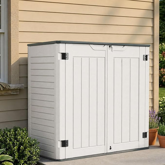 EHHLY Horizontal Resin Storage Shed, 35 Cuft Garden Tool Sheds & Outdoor Storage by EHHLY
