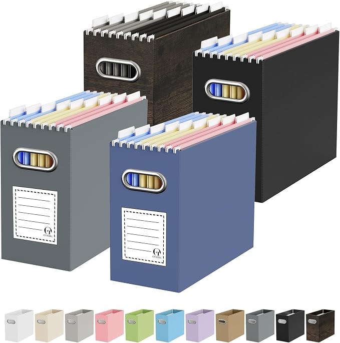 Portable Collapsible Cardboard File Box by Oterri