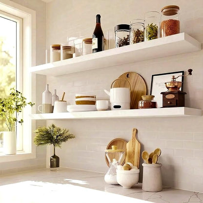 AMADA HOMEFURNISHING Floating Shelves Wall Mounted, 47 x 8 Inch Wall Shelves - Image 3