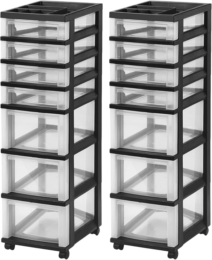 IRIS USA Plastic Drawer Storage Organizer Rolling Cart, by IRISUSA