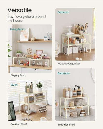 SONGMICS Cabinet Organizer Shelf, Kitchen Storage, Spice Rack, Expandable - Image 5