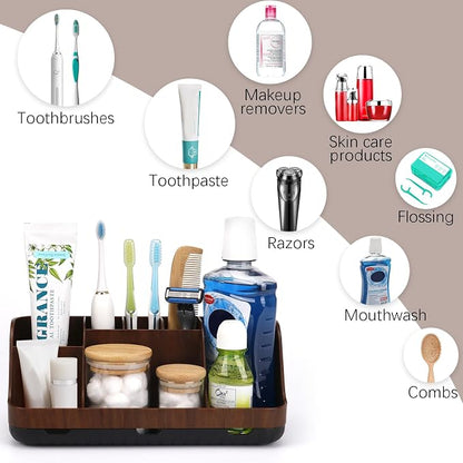 Wood Toothbrush Holders for Bathrooms Countertop Organizer - Image 4