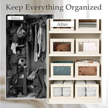 Criusia 6 Pack Linen Closet Organizers and Storage, Large Linen Closet Baskets - Image 2