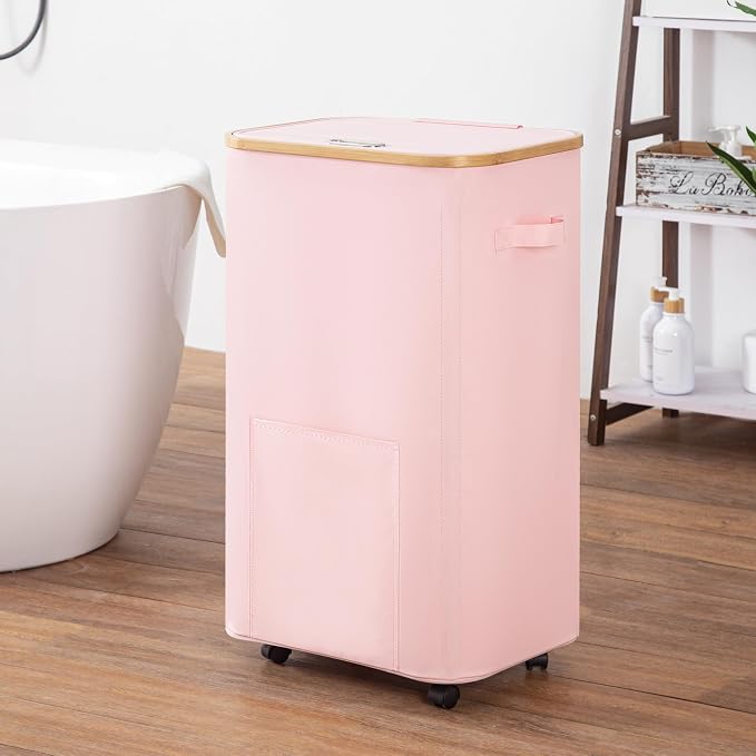 Vincona Laundry Basket with Wheels, Tall Dirty Clothes Hamper on Wheels - Image 5