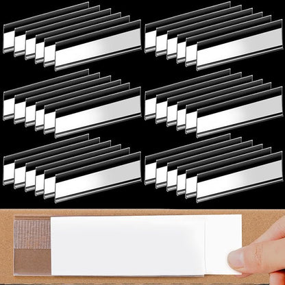 Cindeer 72 Pcs Clear Plastic Adhesive Shelf Label Holders, 3 x 1 Inch by Cindeer