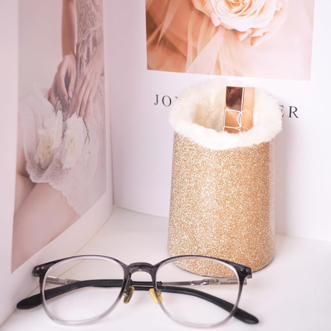 Baitaihem 2 Pack Plush Lined Eyeglasses Holder Stand Protective Glasses Holder - Image 6