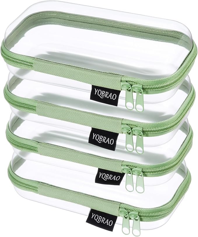 YQBRAO 4-Pack Clear Hard Shell Zipper Case, 1.2mm Ultra-Thick Diaper Bag by Unknown