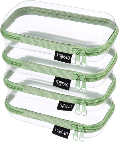 YQBRAO 4-Pack Clear Hard Shell Zipper Case, 1.2mm Ultra-Thick Diaper Bag by Unknown