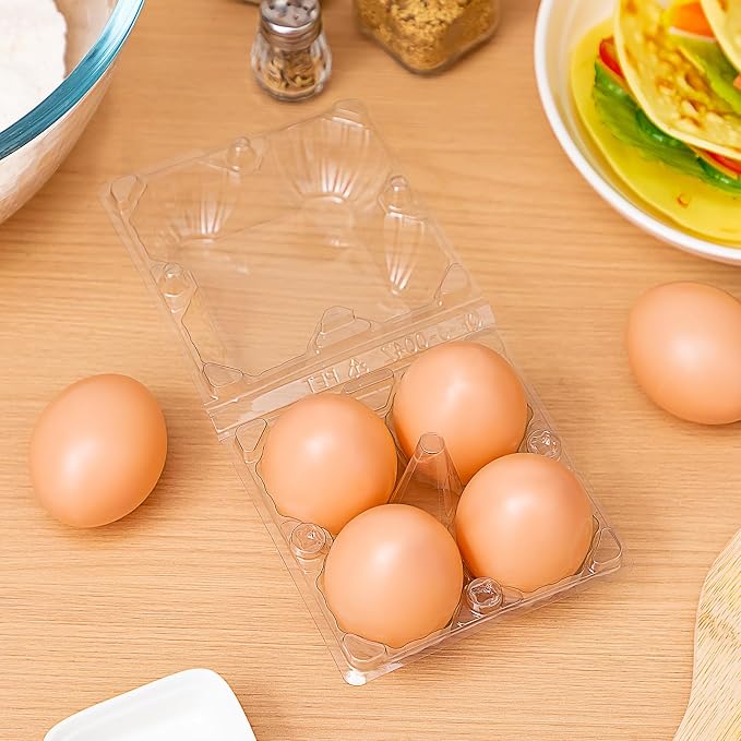 Zubebe 200 Pieces Clear Egg Cartons Plastic Egg Cartons Bulk Empty Chicken Egg - Image 5