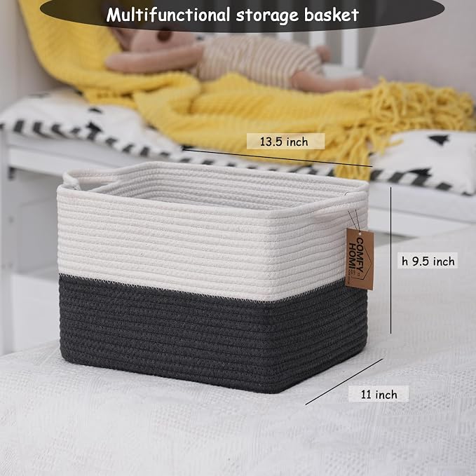 COMFY-HOMI Cotton Rope Woven Basket - Image 4