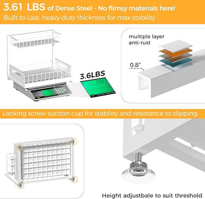 2 Pack Under Sink Organizer Storage 2-Tier Premium Metal Pull-Out Racks - Image 5