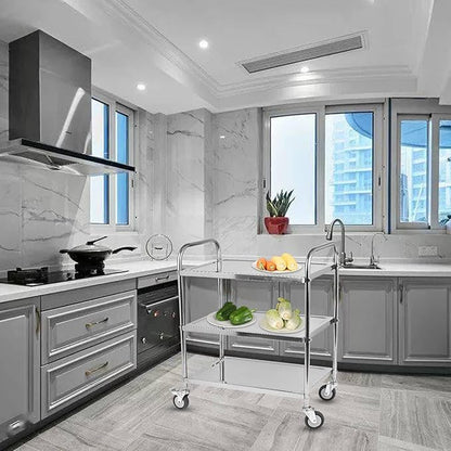 3 Shelf Stainless Steel Cart, 420 lbs, 1MM Thick, Serving - Image 8