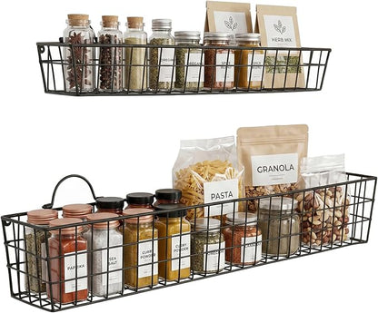 MyGift 2pcs 30-Inch Wire Baskets by MyGiftHome