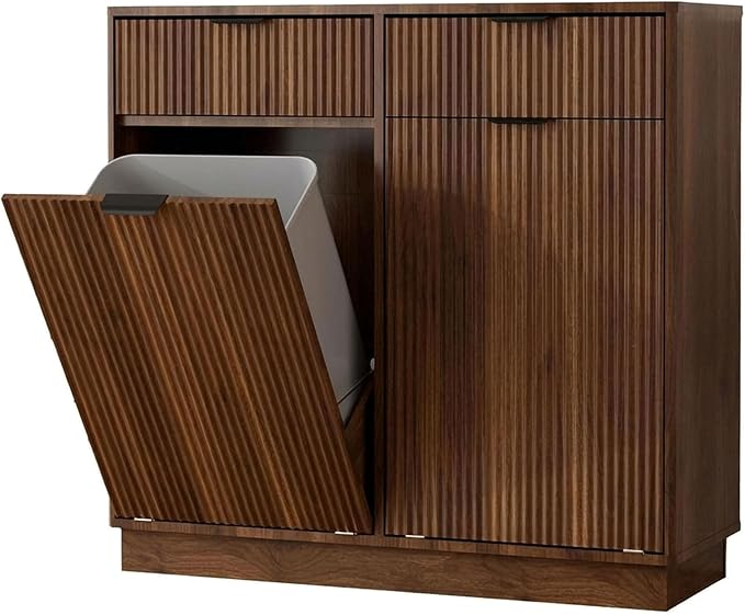 Double Tilt Out Trash Can Cabinet, Laundry Hamper Cabinet by YMW