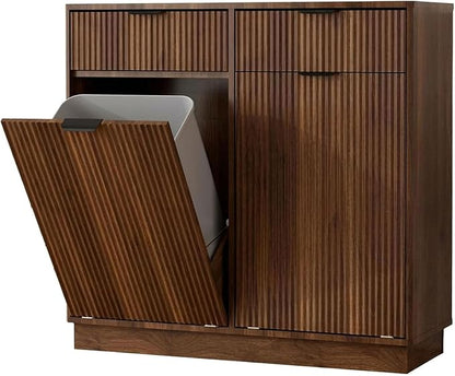 Double Tilt Out Trash Can Cabinet, Laundry Hamper Cabinet by YMW