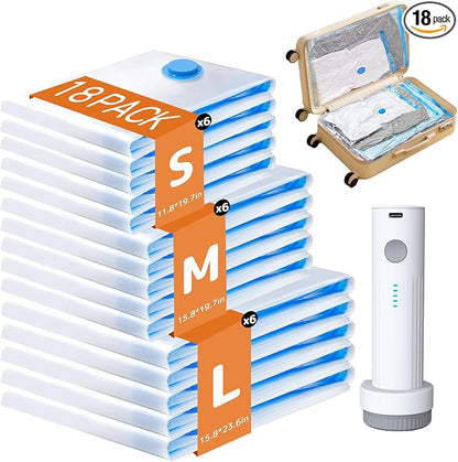18 Pack Vacuum Bags for Travel by QIJIAYIHome