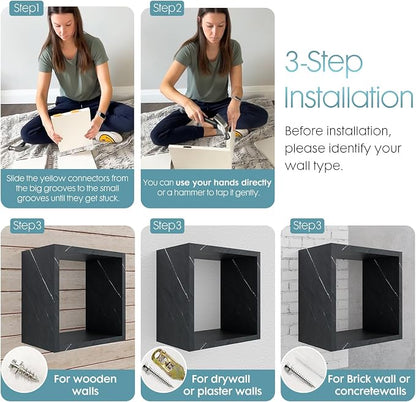 Cube Floating Shelves Set2, Display Shelves Wall Mount 7.75" D x 12.5" W x - Image 4