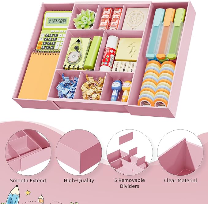 Marbrasse Expandable Desk Drawer Organizer, Desk Organizers and Accessories - Image 6