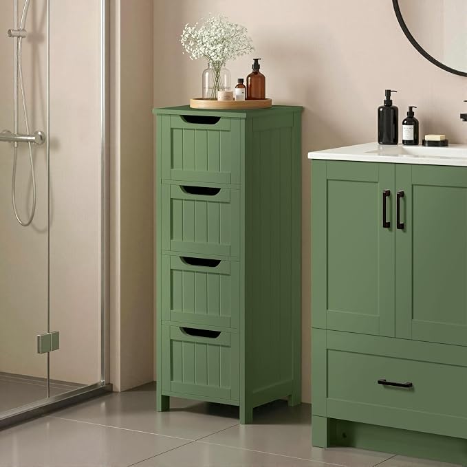 Yaheetech Bathroom Storage Cabinet, Beside Toilet or Vanity, Beadboard Tower - Image 4