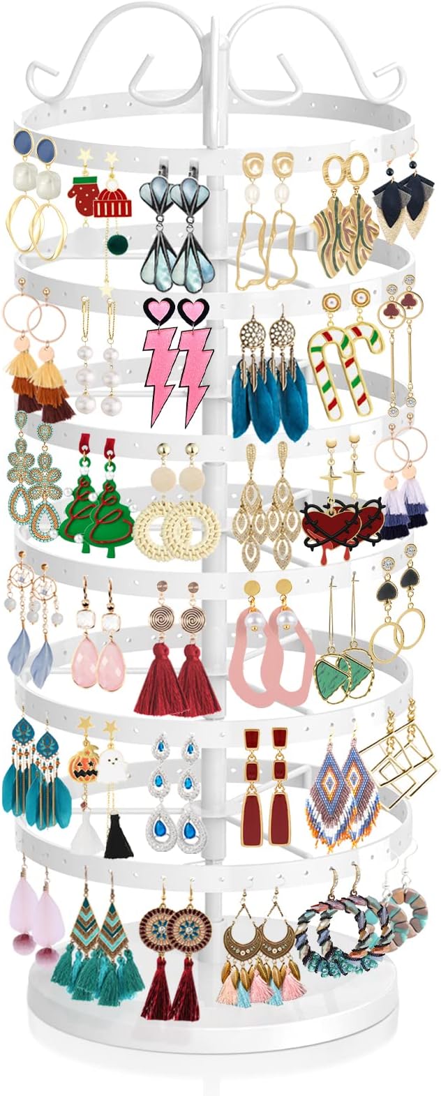 iDavosic.ly 6 Tier Metal Rotating Earring Holder Organizer Stand, Display Tree by iDavosicly