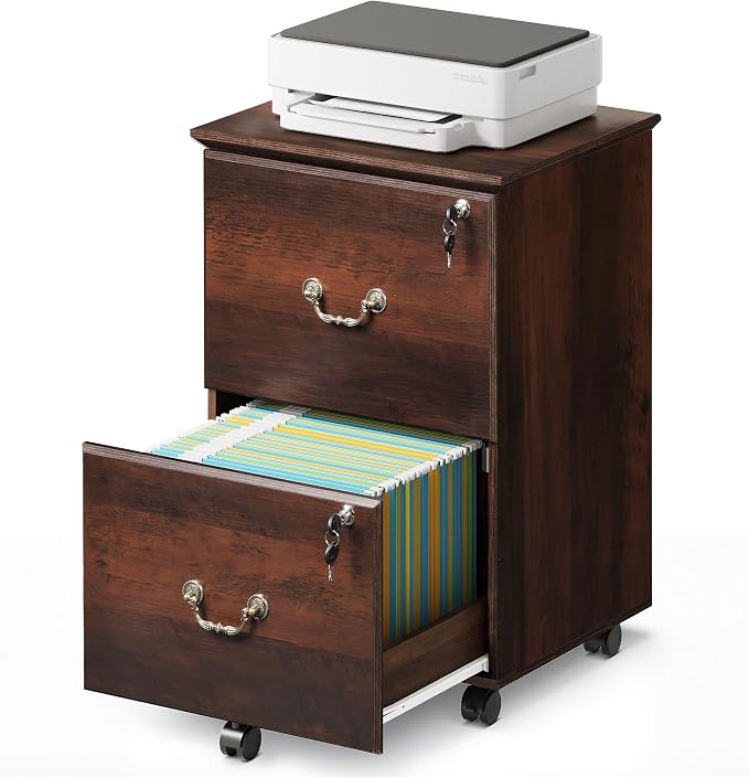 DEVAISE 2 Drawer File Cabinet, Small Office Furniture by DEVAISE
