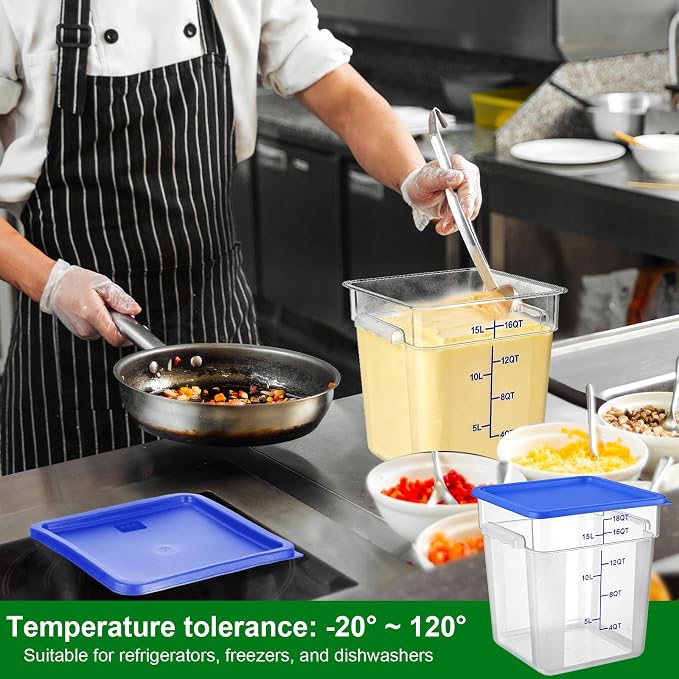 FoldTier 2 Pieces Square Food Storage Containers Polycarbonate Clear food - Image 4