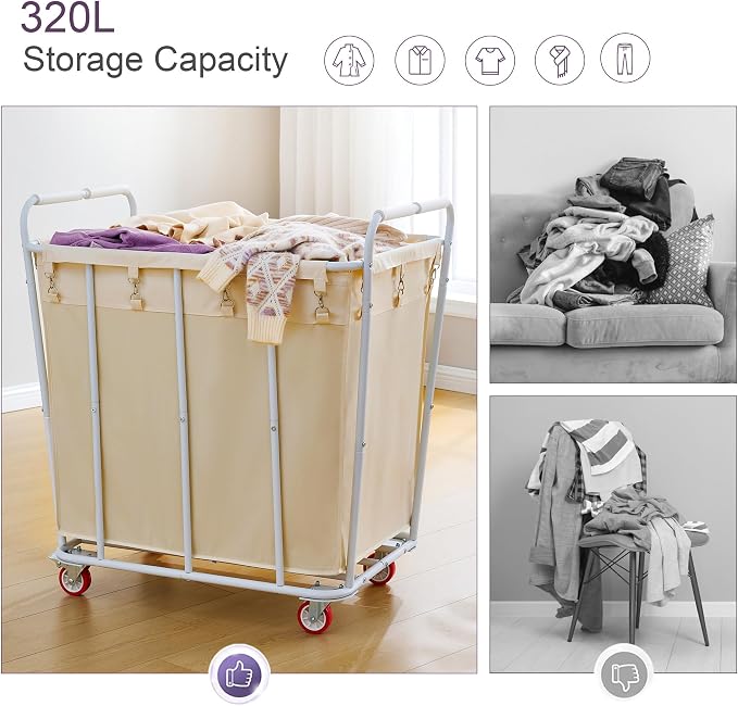 Hoctieon Large Laundry Cart - Image 3