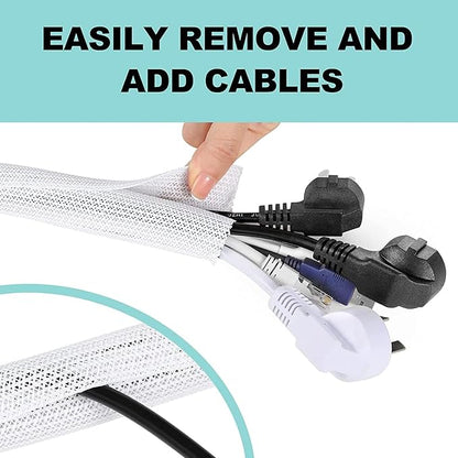 AGPTEK Cable Sleeve Cover, Home Office Wire Management Computer TV Wire Loom - Image 4