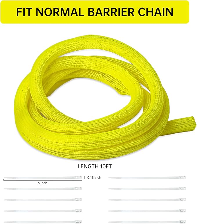 10 Ft High Visibility Chain Cover Kit High Visibility Yellow Cover Safety - Image 2