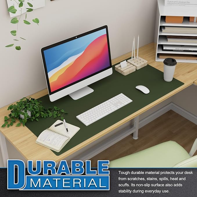 K KNODEL Large Office Leather Desk Mat, Mouse and Keyboard Pad, Computer and - Image 8