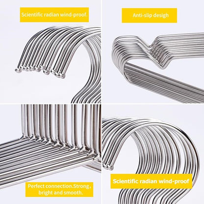 Hangers 100 Pack Wire Hangers Heavy Duty Clothes Hanger Ultra Thin Space Saving - Image 4