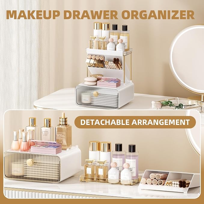 3-Tier Bathroom Makeup Organizers and Storage, Makeup Vanity Organizer - Image 2