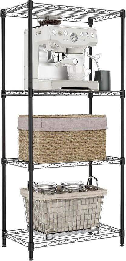 IZEUK 4 Tier Metal Wire Shelf Unit, Living Room or Laundry Room, 17.7" W x by IZEUK