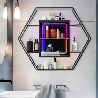 Infinity Mirror Gaming RGB Hexagon LED Floating Shelf, 36.6" | RGB - Image 8