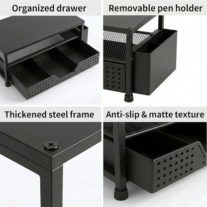 ECOLOVI Desk Organizer and Accessories, 2-Tier Computer Monitor Stand Rise - Image 6