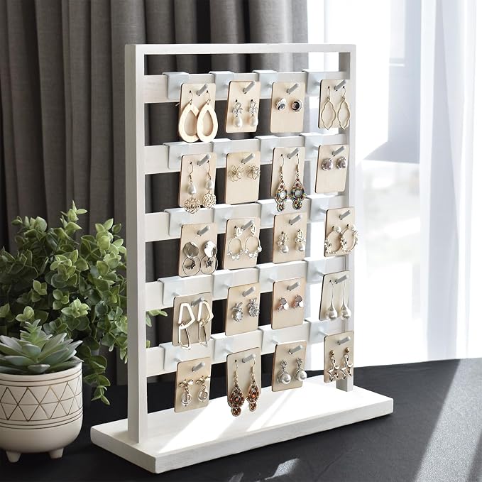 Ikee Design 5 Tiers Free Assemble Wooden Jewelry Display Rack - Image 7
