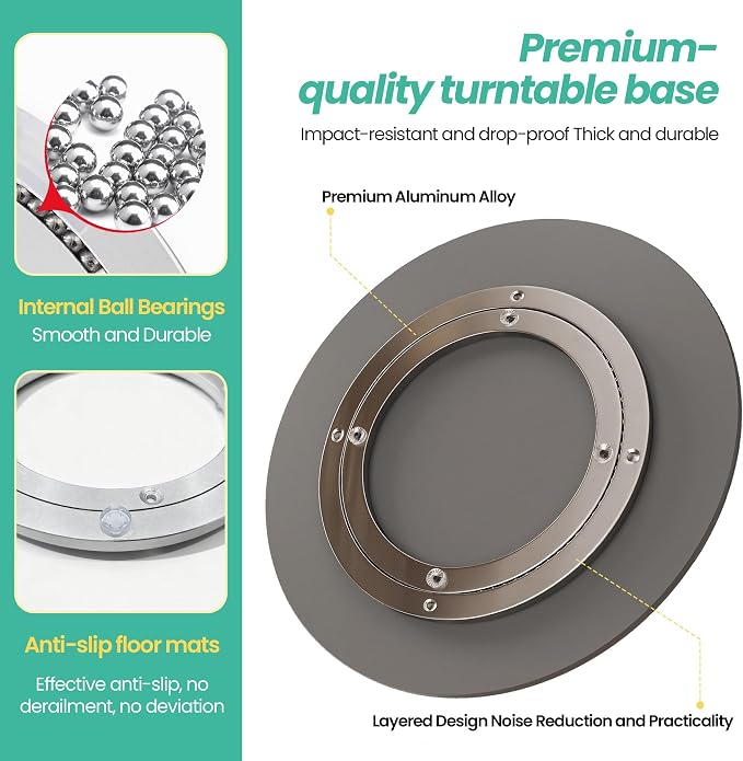 19.7" Lazy Susan Turntable – 360° Sinteredstone Silent Anti-Slip Turntable - Image 4