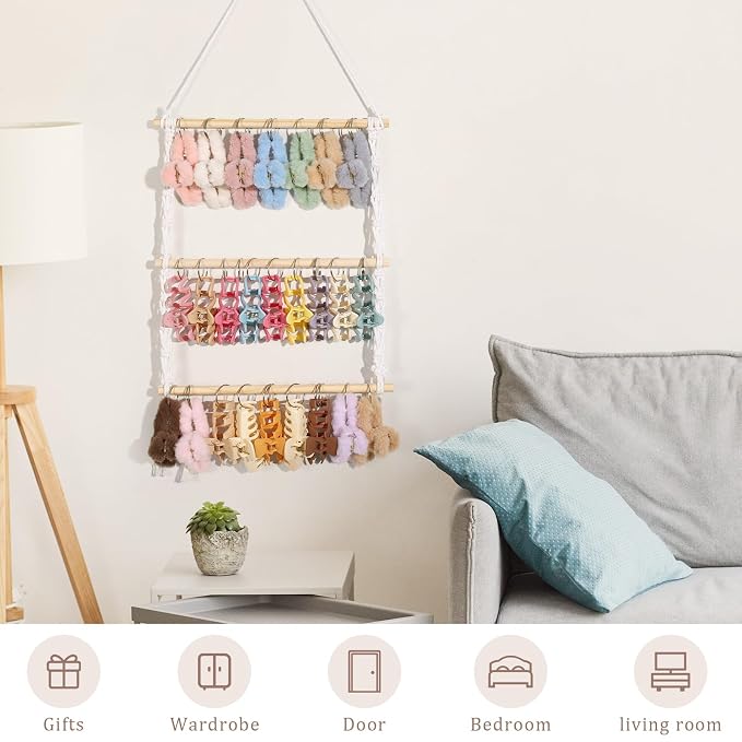 SNOWSTAR Macrame Hair Claw Clip Organizer - Image 5