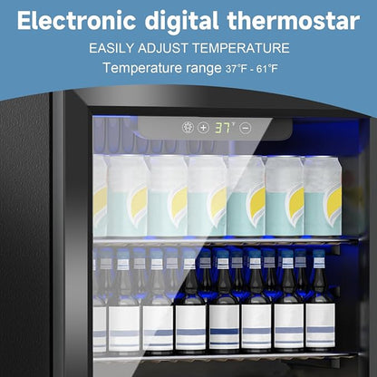1.6 Cu.Ft Mini Fridge for 70 Cans, Small Beverage Refrigerator - Image 4