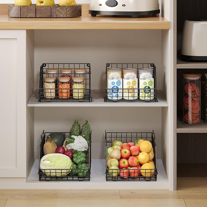 2-Tier Potato and Onion Storage Bin, Stackable Wire Baskets - Image 5