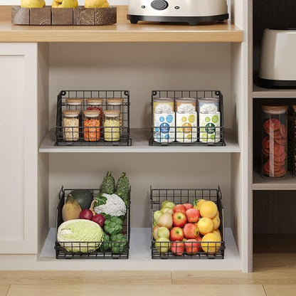 2-Tier Potato and Onion Storage Bin, Stackable Wire Baskets - Image 5