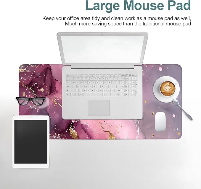 Pink Gaming Mouse Pad 31.5"x11.8"Desk Mat Anti-Slip Rubber Base & Durable - Image 6