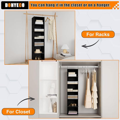 Hanging Closet Organizer and Storage 6-Shelf, Easy Mount Foldable Hanging - Image 8