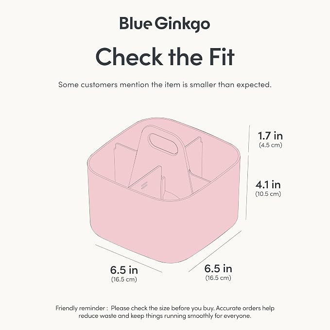 BLUE GINKGO Small Stackable Organizer Caddy – Korean-Made Portable Tote - Image 3