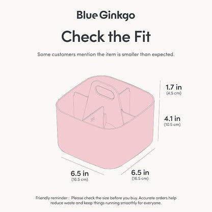 BLUE GINKGO Small Stackable Organizer Caddy – Korean-Made Portable Tote - Image 3