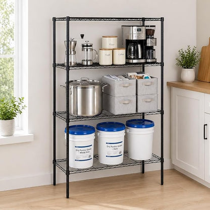 Honey-Can-Do 4-Tier Heavy Duty Extra-Wide Adjustable Shelving Unit, 350-lb Per - Image 2