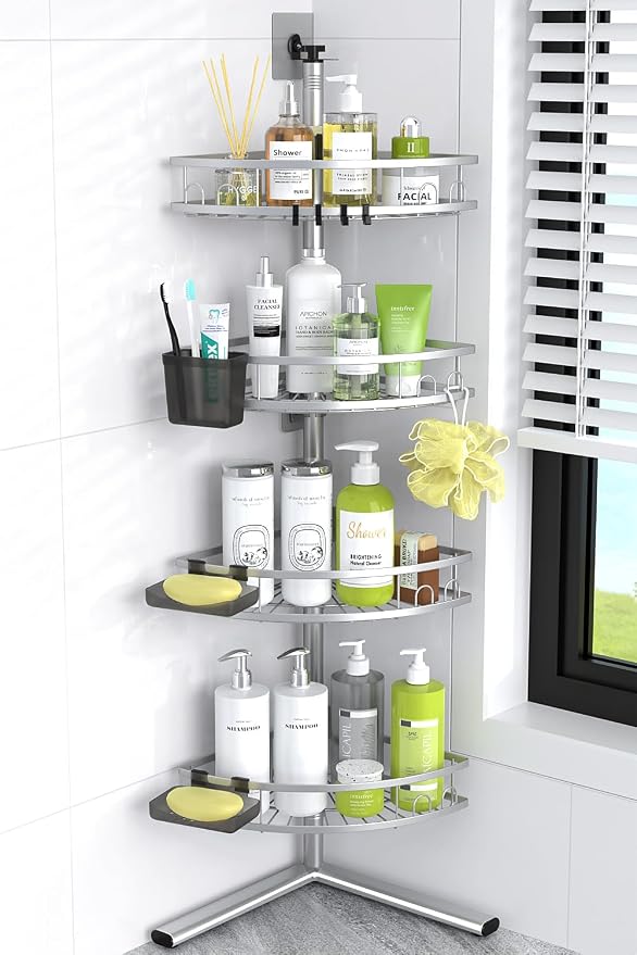 Aitatty Standing Shower Caddy Corner: 4-tier Rustproof Shower Organizer Shelf by Aitatty